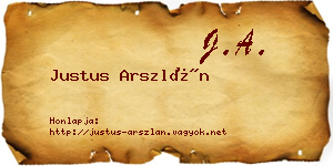 Justus Arszlán névjegykártya